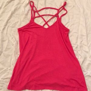 Strappy pink tank top
